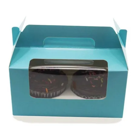 Caja de Carton para Cupcake de 2 Cavidades, Paquete de 10 Unidades TIPS AK-54