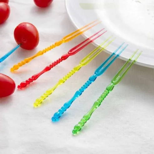 Pincho de Tenedor de Colores Surtido de 10 Centimetros, Paquete de 50 Unidades TIPS ARK25-86