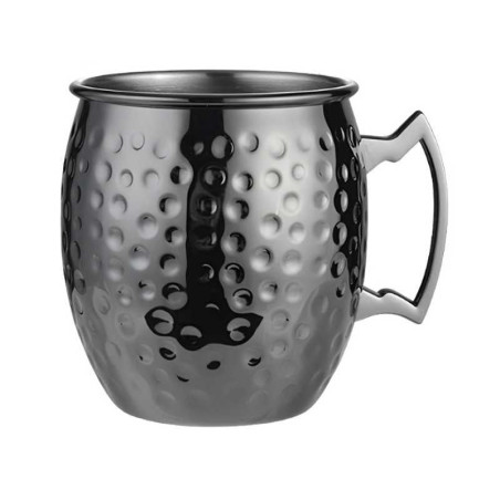 Jarra Moscow Mule Martillada de Acero Inoxidable de Color Negro Metal de 550 Mililitros MASTER CHEF 9891913