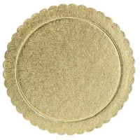 Base de Carton Redondo Ondulado de 20 Centimetros de Color Dorado TIPS DGD035G