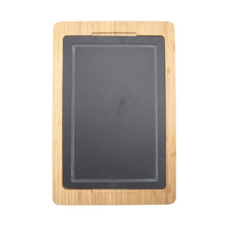 Plato de Piedra con Base de 36 x 24 Centimetros de Color Negro TIPS RSD01-30