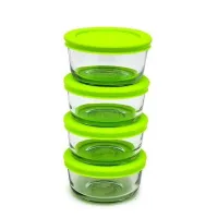Contenedor de Vidrio Redondo de 1 Taza, Set de 4 Piezas KITCHEN CLASSICS 195-82628LIB