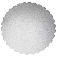 Base de Carton Redonda Ondulada de 40 Centimetros de Color Plateado, Paquete de 5 Unidades TIPS DGD039S