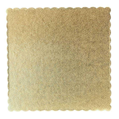 Base de Carton Cuadrado Ondulado de 25 Centimetros de Color Dorado, Paquete de 5 Unidades TIPS DGD041G