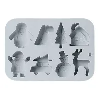 Molde de Silicon de 8 Cavidades de Figuras Surtidas Navidenas TIPS ZNP-002