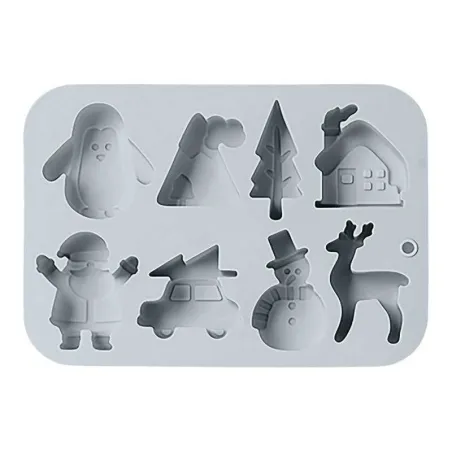 Molde de Silicon de 8 Cavidades de Figuras Surtidas Navidenas TIPS ZNP-002