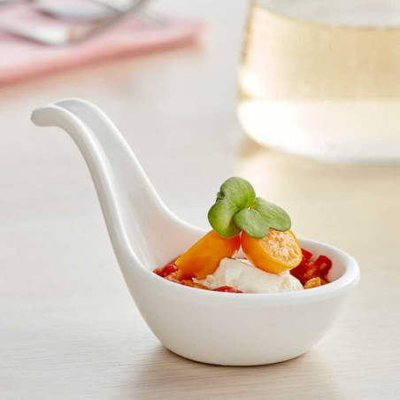 Cuchara de Degustacion de Melamina de Color Blanco de 3-3/4 X 2-1/8 Pulgadas TABLECRAFT 10317W