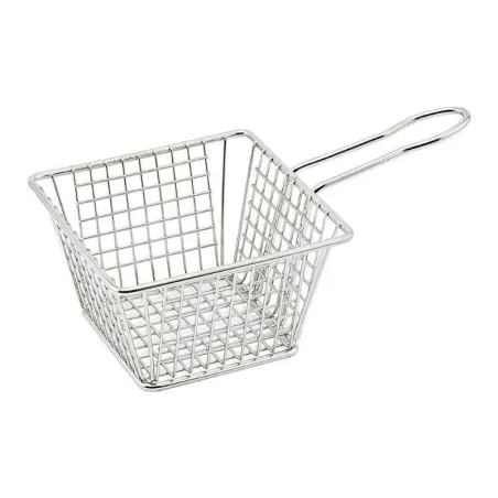 Canasta de Mini Snacks Cuadrada de Acero Inoxidable de 12 x 12 x 8.5 Centimetros TIPS TCW-019