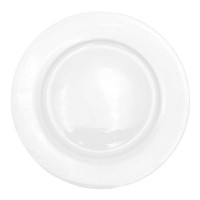 Plato Redondo de Ceramica con Borde Ancho de 10-1/2 Pulgadas, Color Blanco BELLARTE PL10 2