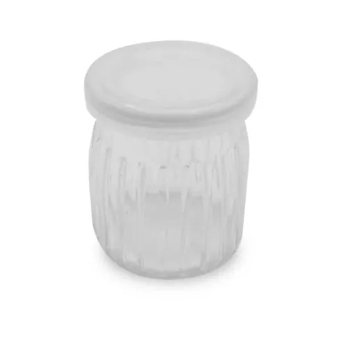 Frasco Pequeno Estriado con Tapa Plastica de 130 Mililitros TIPS C-090