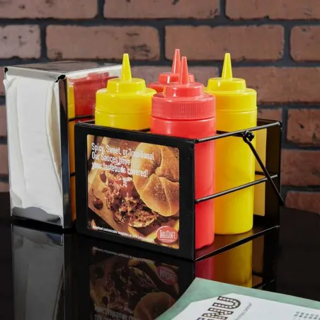 Rack Botellas Salsas 4 Compartimentos Negro TABLECRAFT SBC4