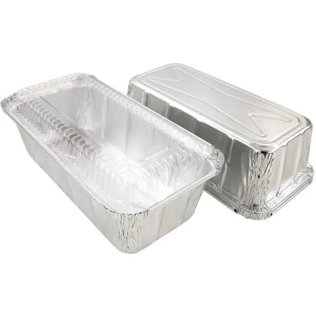 Molde de Aluminio Desechable con Tapa de 4.5 x 8 Pulgadas -Unidad- TIPS D-219-01/HJ
