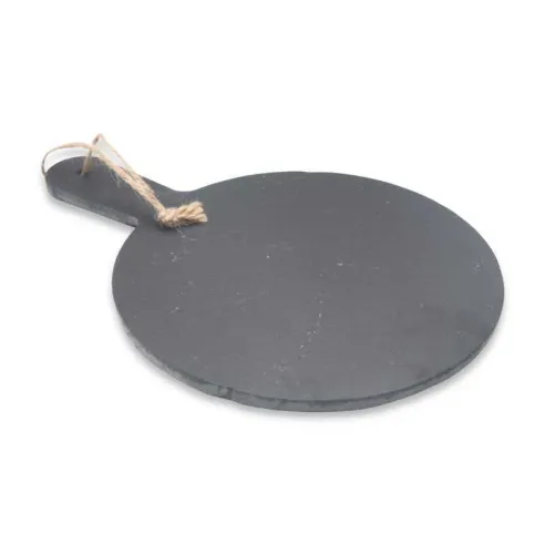 Plato de Piedra Redondo de 20 x 28 Centimetros de Color Negro TIPS RSD01-44
