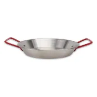 Paellera de Acero Inoxidable con Agarradera Roja de 20 Centimetros TIPS HOK-030-1