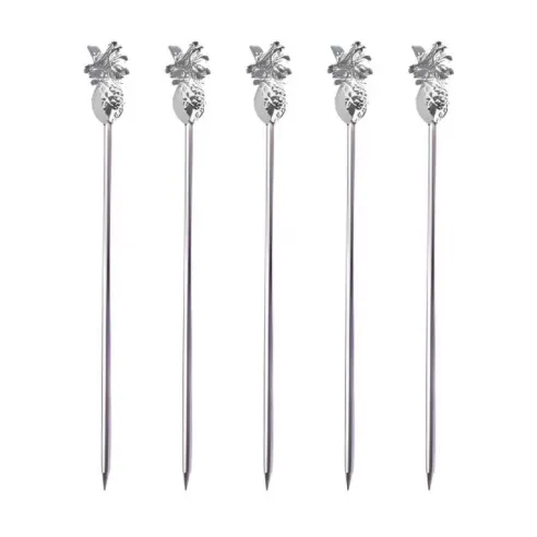 Pincho de Pina para Cocktail de Acero Inoxidable, Paquete de 5 Unidades MASTER CHEF 9891830