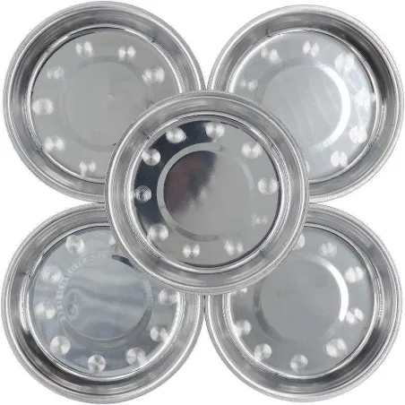 Bandeja Redonda de Acero Inoxidable de 34 Centimetros TIPS HOK-040-4