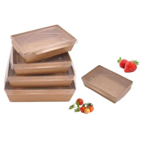 Bandeja de Carton con Tapa Plastica de 900 Mililitros, Paquete de 50 Unidades TIPS D-212-03