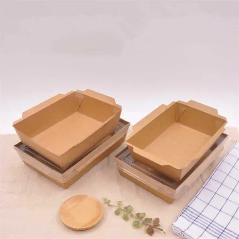 Bandeja de Carton con Tapa Plastica de 900 Mililitros, Paquete de 50 Unidades TIPS D-212-03
