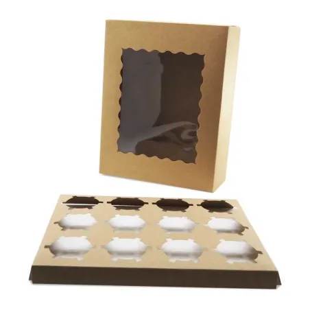 Caja de Carton para Cupcake de 12 Cavidades, Paquete de 10 Unidades TIPS AK-57