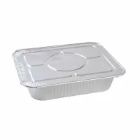 Molde de Aluminio Desechable con Tapa de 16.5 x 11.5 x 2.5 Pulgadas, Paquete de 100 Unidades TIPS D-225