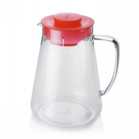 Pichel de Vidrio Teo de 2500 Mililitros con Tapa Roja TESCOMA 646626.20