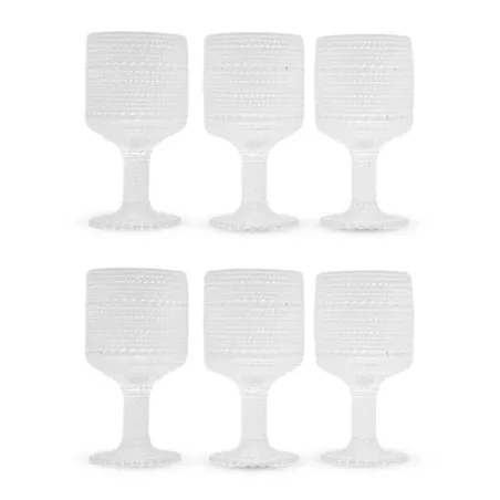 Copa de Vino de Vidrio de 240 Mililitros, Set de 6 Unidades TIPS KFG-007CL/HJ