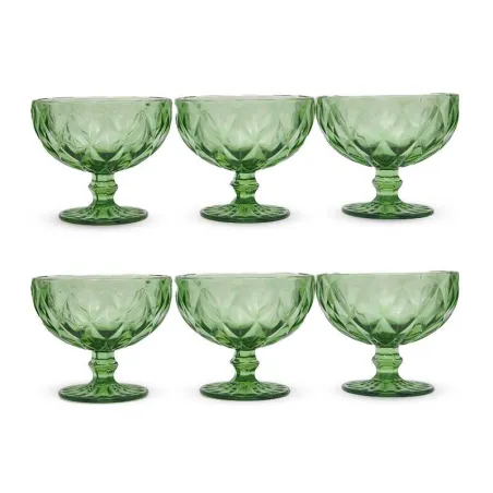 Copa para Helado de Vidrio de 340 Mililitros de Color Verde, Set de 6 Unidades TIPS KFG-001GN/HJ