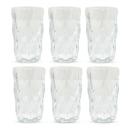Vaso de Vidrio de 350 Mililitros, Set de 6 Unidades TIPS KFG-004CL/HJ