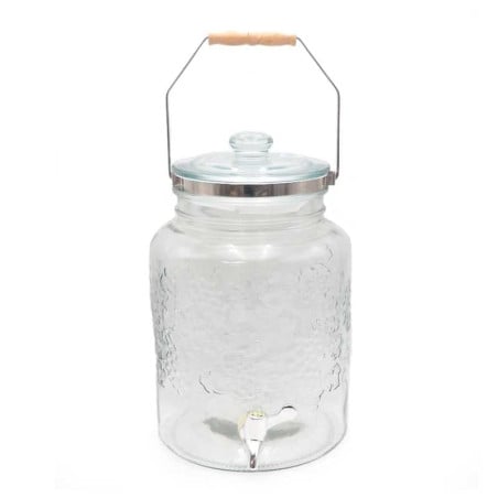 Dispensador de Bebidas de Vidrio con Agarradera de Alambre de 8 Litros TIPS DMH-001