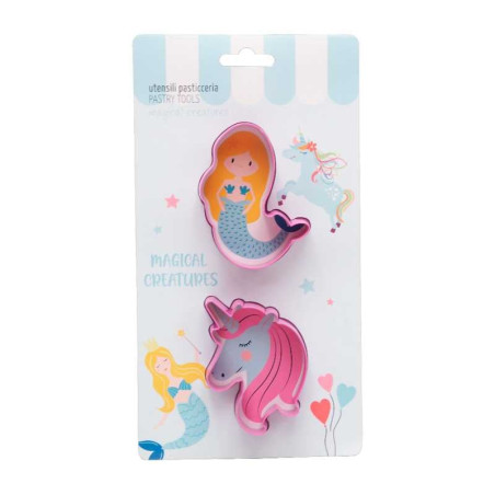 Cortador de Galletas de Sirena y Unicornio, Set de 2 Unidades TIPS ZNP-151