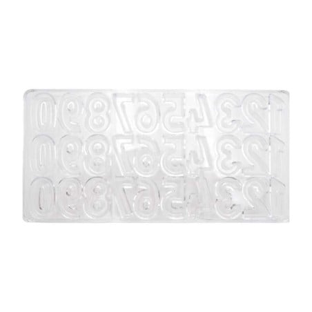 Molde de Chocolate de Policarbonato de Numeros TIPS ZNP-208