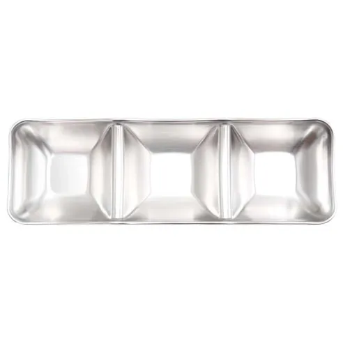 Plato Salsero Triple Cuadrado de Acero Inoxidable TIPS SSC-044