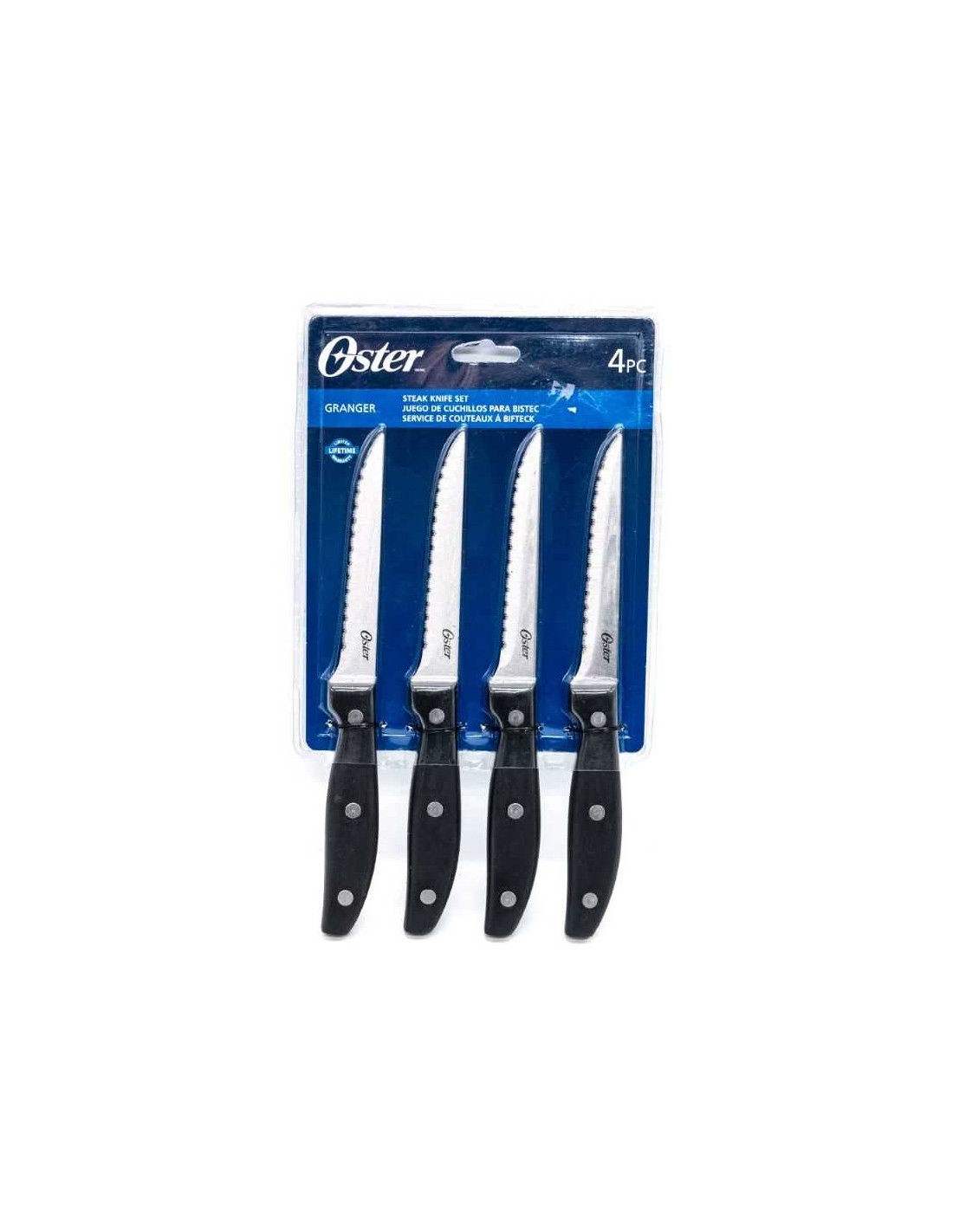 Set de cuchillos y tijera mango plastico crema piezas