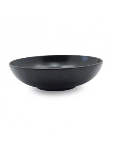 Plato Redondo Coupe Hondo de Porcelana 8.5 Pulgadas Negro Arenoso ARNI C1013-J09