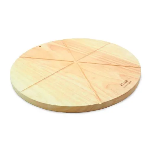 Tabla de Picar Redonda de Madera para Servir de 40 x 5 Centimetros TIPS FSC-037-9