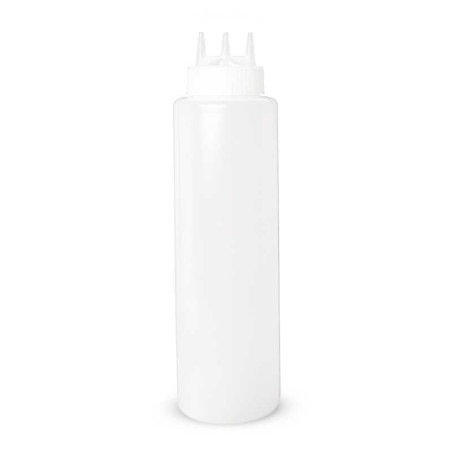 Botella para Salsas de Boquilla Triple de Plastico de 16 Onzas Transparente MASTER CHEF BS16TB