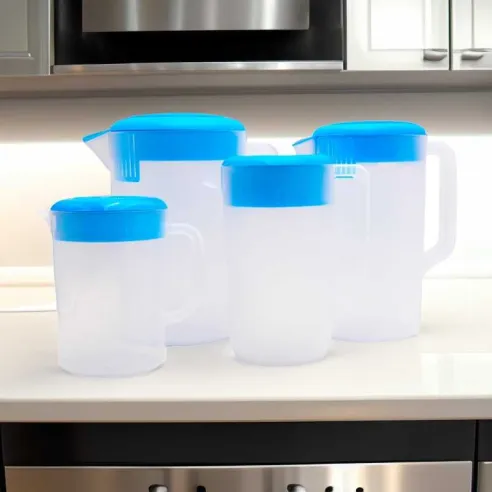 Pichel para Agua de Polipropileno Transparente con Tapa Azul de 3500 Mililitros MASTER CHEF 1035