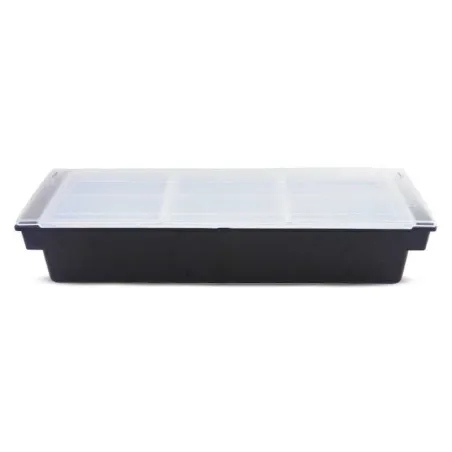 Porta Condimentos de Plastico de 3 Compartimientos de Color Negro MASTER CHEF CH3003