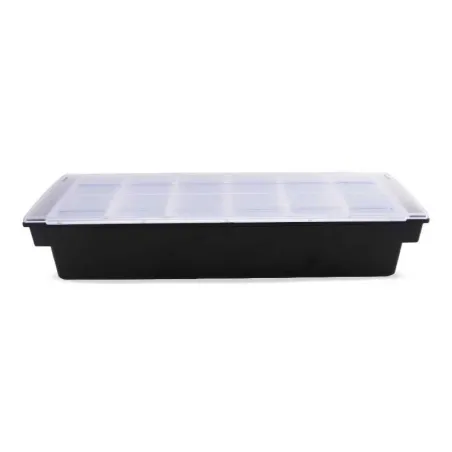 Porta Condimentos de Plastico de 6 Compartimientos de Color Negro MASTER CHEF CH3006