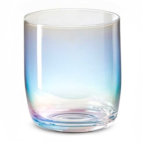 Vaso de Jugo de Vidrio de 390 Mililitros de Color Tornasol, Set de 6 Unidades VETRO DHD-020TR/HJ