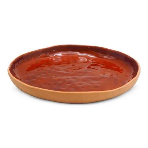 Plato de Ceramica Redondo de 26 Centimetros de Color Cobre RUSTIC 20724-C