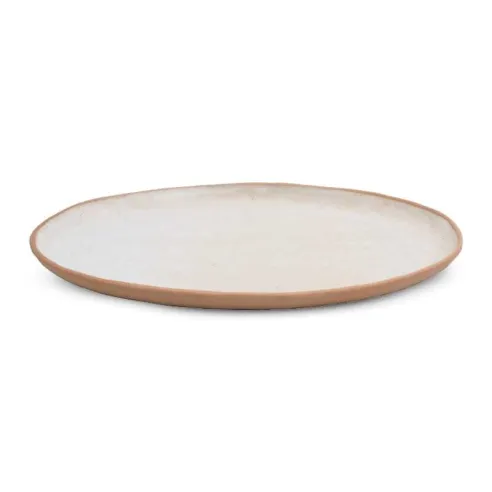 Plato de Ceramica Ovalado de 34.5 x 21 Centimetros de Color Blanco RUSTIC 20727-W