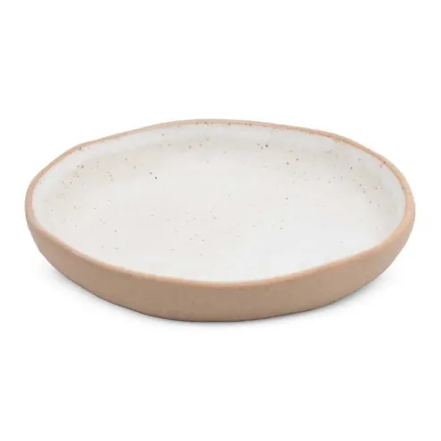Plato de Ceramica Redondo de 13.5 Centimetros de Color Blanco RUSTIC 20721-W