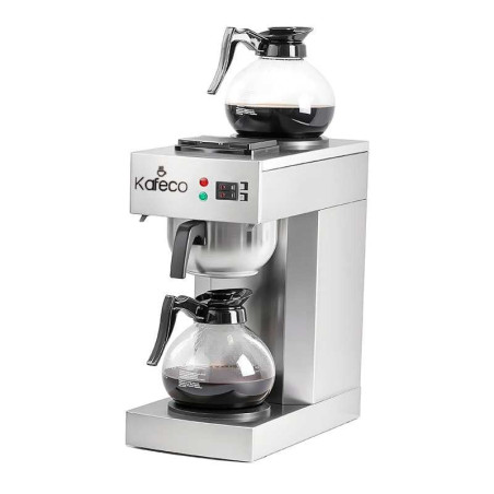 Estacion de Cafe de 2 Calentadores y 2 Jarras de Vidrio Total de 12 Tazas de 110V KAFECO CM2