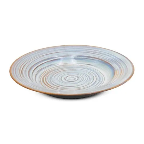 Plato de Ceramica Redondo de Sopa de 22.5 Centimetros de Color Blanco RUSTIC 22351-W