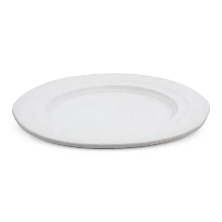 Plato de Ceramica Redondo de Borde Ancho de 23 Centimetros de Color Blanco RUSTIC 20575
