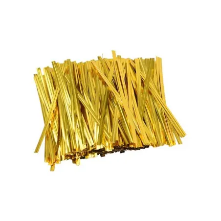 Cierre Metalicos para Bolsas de 10 Centimetros de Color Dorado, Paquete de 1000 Unidades MASTER CHEF 0761058