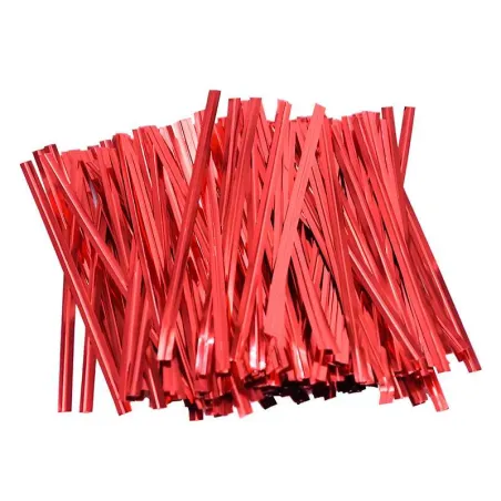 Cierre Metalicos para Bolsas de 10 Centimetros de Color Rojo, Paquete de 1000 Unidades MASTER CHEF 0761064