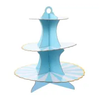 Base de Display para Cupcakes de Carton de 3 Niveles de Color Celeste MASTER CHEF 0761086