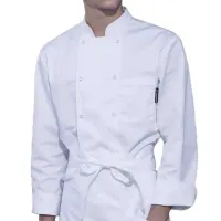 Gabacha de Manga Larga Cruzada con Broches para Chef de Color Blanco Talla S CHECKEDOUT CU104C0200A1-S